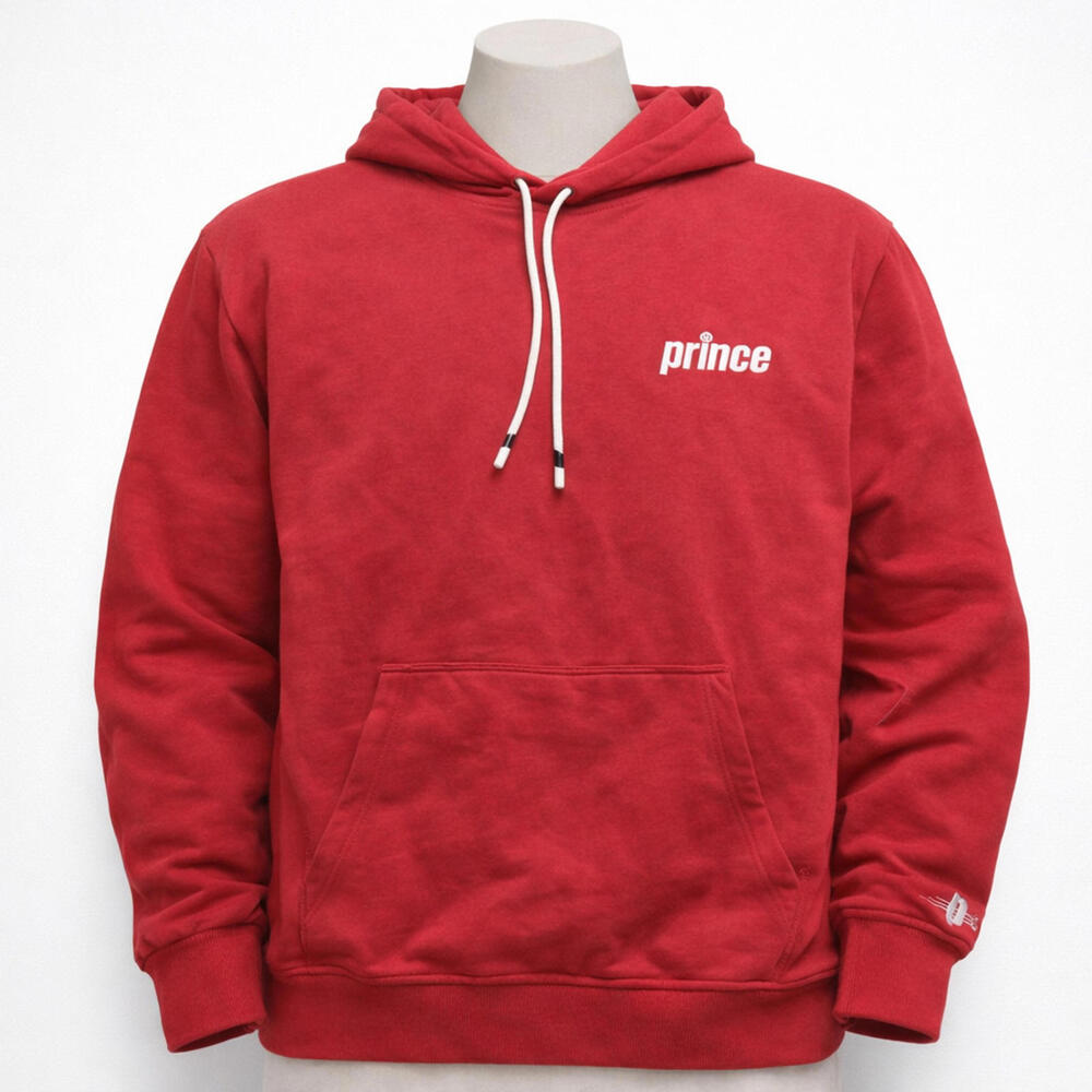 Prince Pickleball Hoodie Red Fleece Pullover Sweatshirt Size LG Embroidered